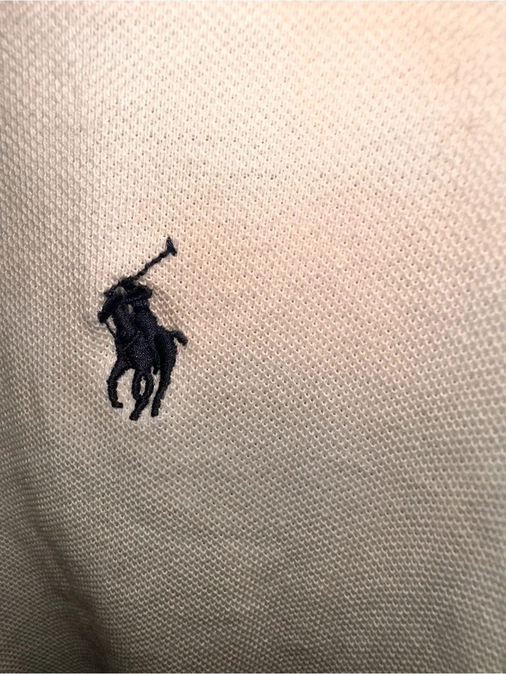 Ralph Lauren White Polo with Navy Pony Embroidery